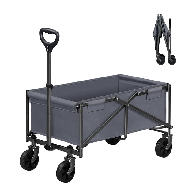 BukkitBow opvouwbare bolderkar van polyester, draagkracht 80kg, handwagen voor camping en strand, lichte en praktische transportwagen.