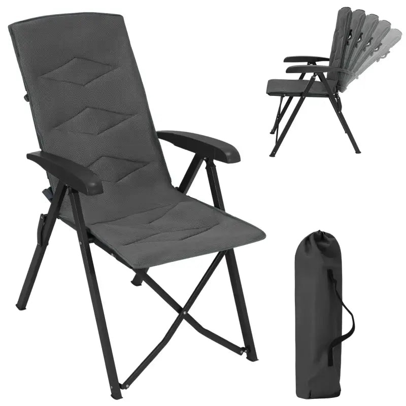 BukkitBow opvouwbare campingstoel met mesh stof, metalen frame en verstelbare rugleuning, maximaal 150 kg draaggewicht