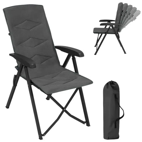 BukkitBow opvouwbare campingstoel met mesh stof, metalen frame en verstelbare rugleuning, maximaal 150 kg draaggewicht