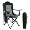 BukkitBow opvouwbare campingstoel met oxford doek, bekerhouder, zijvak en ijzeren frame, comfortabel en ruimtebesparend, tot 150 kg.