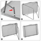 BukkitBow opvouwbare campingtafel met ijzeren buizen, aluminiumlegering en MDF blad, lichtgewicht en draagbaar, 70x60x50cm