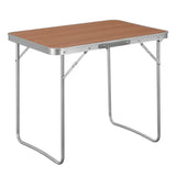 BukkitBow opvouwbare campingtafel met ijzeren buizen, aluminiumlegering en MDF blad, lichtgewicht en draagbaar, 70x60x50 cm