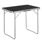 BukkitBow opvouwbare campingtafel met ijzeren buizen, aluminiumlegering en MDF blad, lichtgewicht en draagbaar, 70x60x50 cm