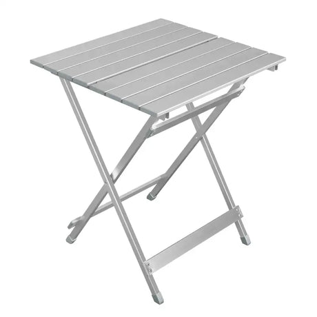 Opvouwbare campingtafel van BukkitBow, stevig aluminium, lichtgewicht, corrosiebestendig, 50.5x46.5x60cm, max 25 kg belasting.