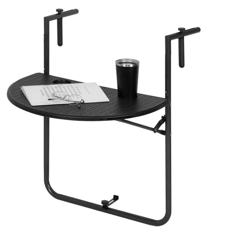 BukkitBow opvouwbare hangende campingtafel met bekerhouders, hoogteverstelbaar, weerbestendig, 60x74-84,5x62cm, 10kg draagvermogen