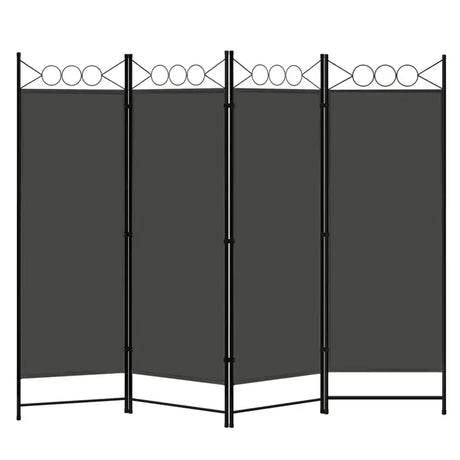 Opvouwbare BukkitBow kamerscherm in donkergrijs, 167x172cm of 223x172cm, als kamerscherm voor privacy en scheiding.