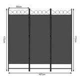 BukkitBow opvouwbare kamerscherm in donkergrijs, 167x172cm of 223x172cm, voor privacy en scheiding in huis.