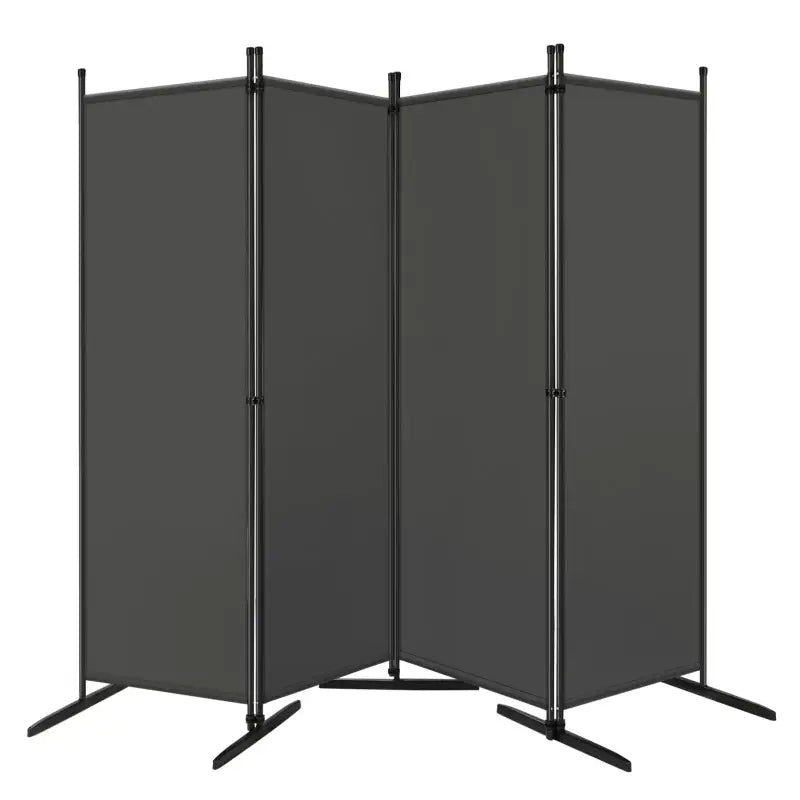 BukkitBow opvouwbare kamerscherm met 4 panelen in donkergrijs, afmetingen 167x177cm of 223x177cm voor privacy en scheiding