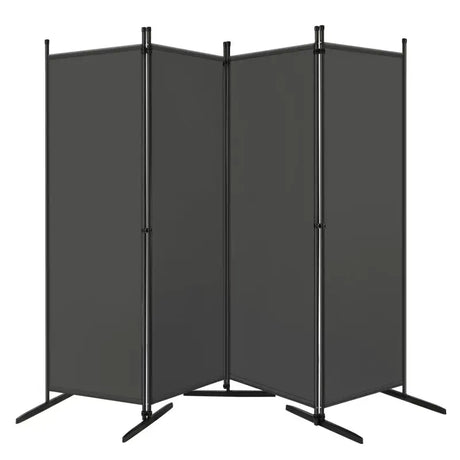 BukkitBow opvouwbare kamerscherm met 4 panelen in donkergrijs, afmetingen 167x177cm of 223x177cm voor privacy en scheiding