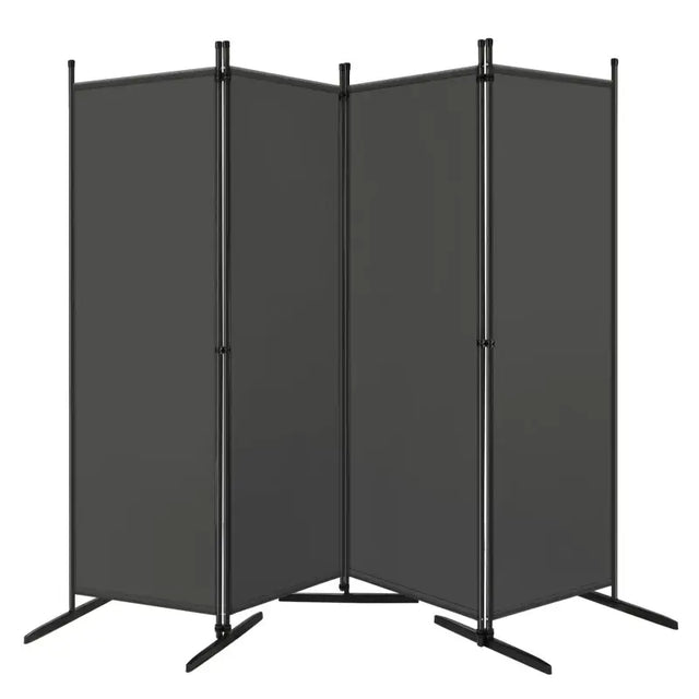 BukkitBow opvouwbare kamerscherm met 4 panelen in donkergrijs, afmetingen 167x177cm of 223x177cm voor privacy en scheiding