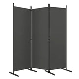BukkitBow opvouwbare kamerscherm met 4 panelen in donkergrijs, afmetingen 167x177cm of 223x177cm, biedt privacy en scheiding.