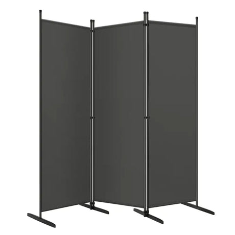 BukkitBow opvouwbare kamerscherm met 4 panelen in donkergrijs, afmetingen 167x177cm of 223x177cm, biedt privacy en scheiding.