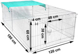 BukkitBow opvouwbare metalen dierenren met 3 deuren, geschikt voor huisdieren, in formaten 180x120x60cm of 216x116x65cm