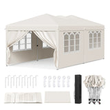 BukkitBow opvouwbare partytent 3x6m met pop-up design en 6 zijwanden voor buitenevenementen en feesten.