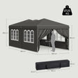 BukkitBow opvouwbare partytent 3x6m met pop-up ontwerp en zes zijwanden, geschikt voor buitenfeesten en evenementen