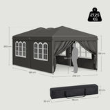 BukkitBow opvouwbare partytent 3x6m met pop-up ontwerp en zes zijwanden, geschikt voor buitenfeesten en evenementen
