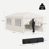 BukkitBow opvouwbare partytent 3x6m met 6 zijwanden, pop-up paviljoen voor buitenfeest of evenement.