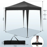 BukkitBow opvouwbare partytent van oxford stof, 2x2m met verstelbare hoogte en zijwanden, geschikt voor feestjes en evenementen.