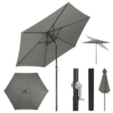 BukkitBow strandparasol UV-bestendig, zeshoekig, 45° buigbaar met handslinger, perfect voor op het strand.