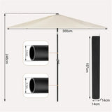 BukkitBow zeshoekig strandparasol met UV-bestendige stof, 45° buigbare arm en handige handslinger voor schaduw op het strand