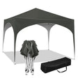 BukkitBow partytent met ronde rand, waterdicht en weerbestendig, 300x300 cm, inklapbare tuinpaviljoen voor buitengebruik.