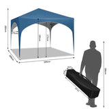 BukkitBow partytent met ronde rand, waterdicht en weerbestendig, 300x300 cm, opvouwbare tuinpaviljoen voor buitengebruik