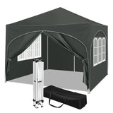 BukkitBow partytent met zijwanden en ronde rand, waterdicht en weerbestendig, 300x300 cm, inklapbare tuinpaviljoen.