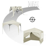 BukkitBow partytent van 300x300 cm met zijwanden en ronde rand, waterdicht en weerbestendig, geschikt voor tuinfeest of evenement