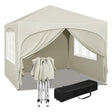 BukkitBow partytent met zijwanden en ronde rand, waterdicht en weerbestendig, 300x300 cm, ideale tuinpaviljoen voor feestjes.