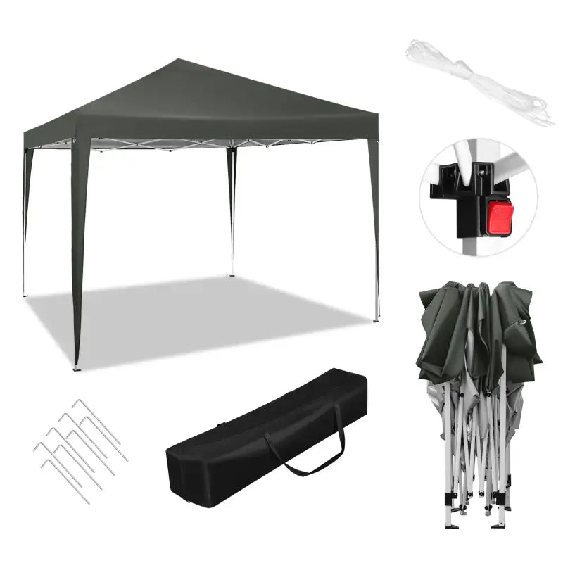 BukkitBow partytent van 300x300 cm, opvouwbaar en waterdicht, geschikt als tuinpaviljoen, weerbestendig en gemakkelijk te installeren.