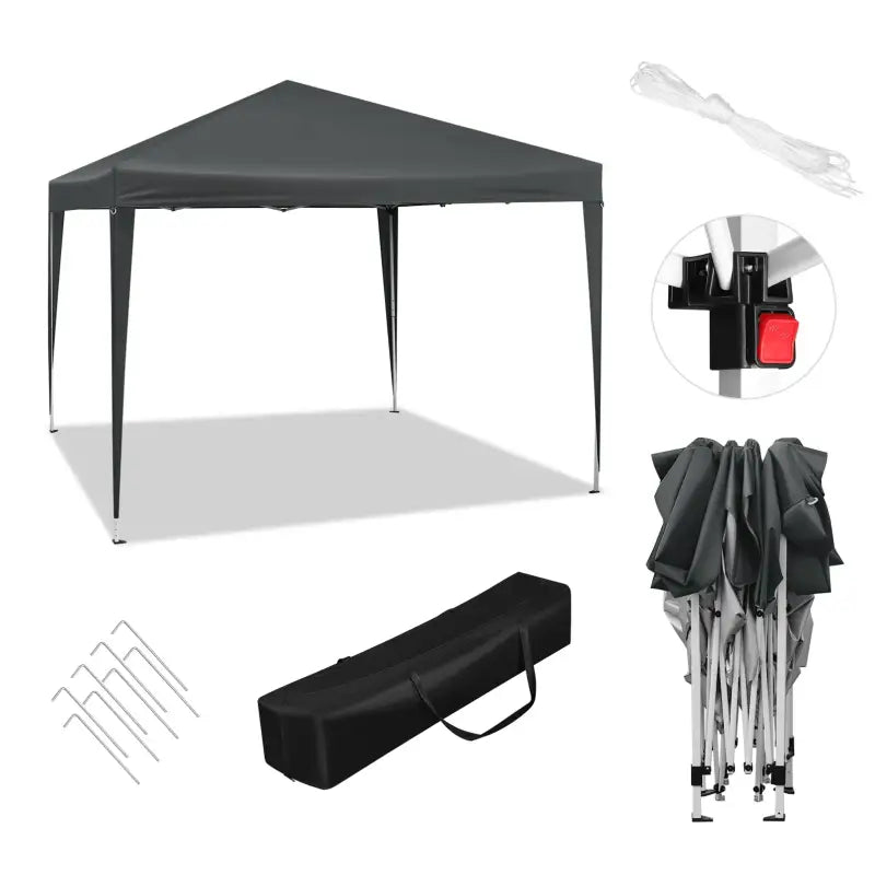 BukkitBow partytent, opvouwbare tuinpaviljoen van 300x300 cm, waterdicht en weerbestendig voor buitengebruik.