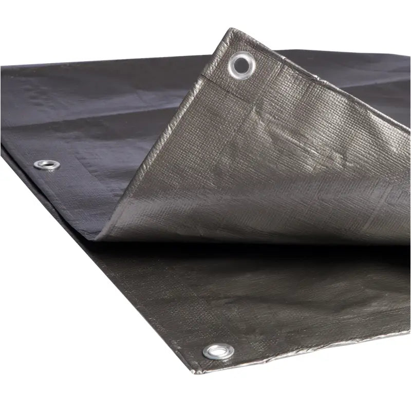 BukkitBow PE afdekzeil 280g/m² waterdicht en UV-bestendig met versterkte randen en metalen oogjes, geschikt voor veelzijdig gebruik.