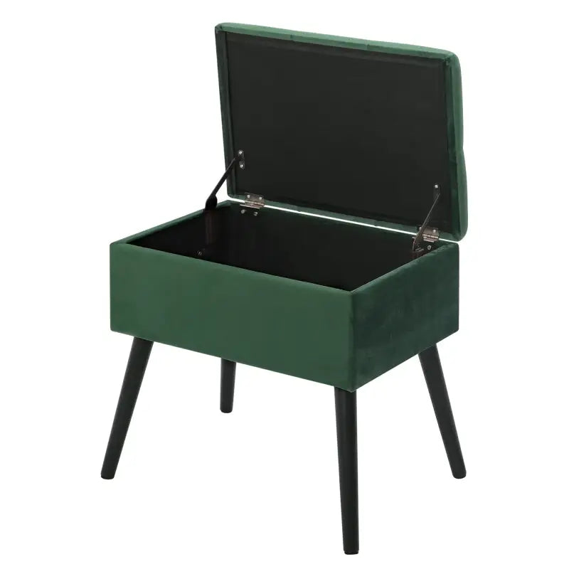 BukkitBow poef met fluwelen laag en opbergruimte, multifunctioneel, 50x35x45cm, comfortabel zittend meubelstuk