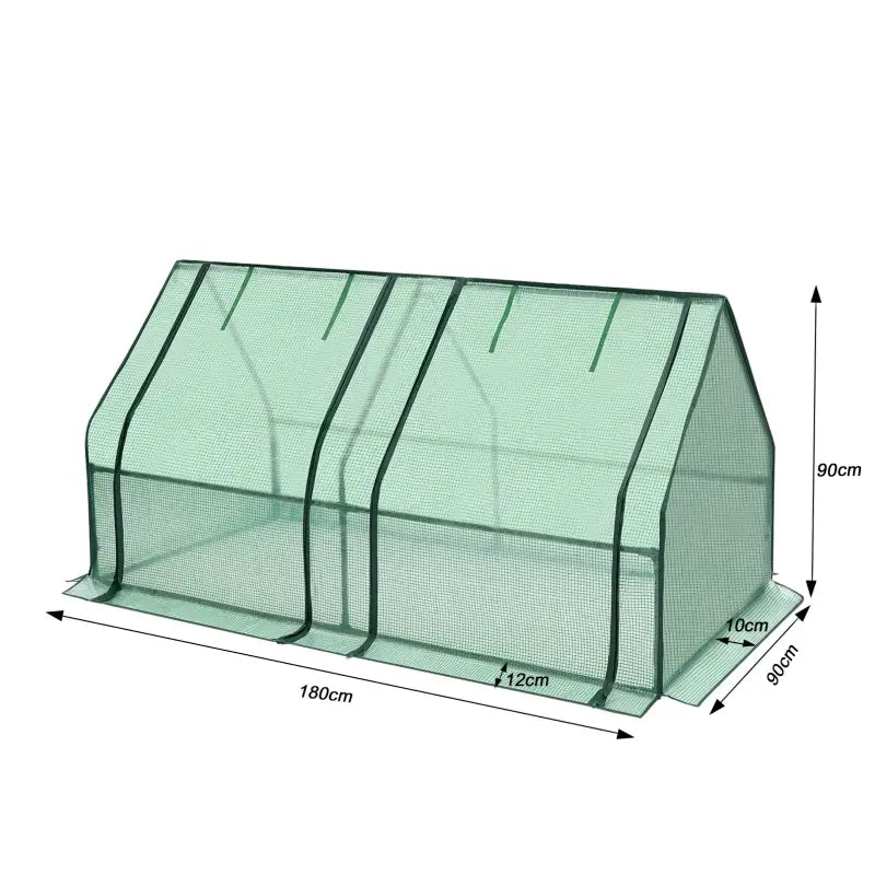 BukkitBow polytunnel tuinkas voor groenten teelt, winterproof, compact met 2 grote luiken, 180x90x90 cm, ideale tuinkas.