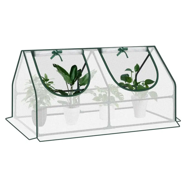 BukkitBow polytunnel tuinkas voor groente teelt, winterproof, compact met 2 luiken, 120x60x60 cm, ideaal voor verse oogst