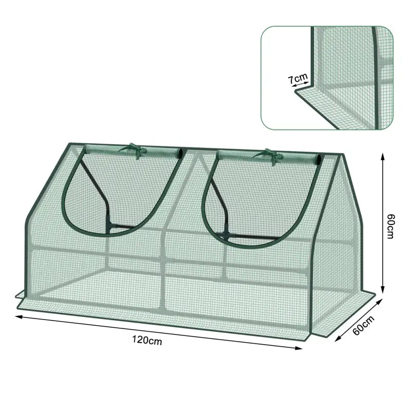 BukkitBow polytunnel tuinkas voor groenten, winterproof, compacte tuinkas met 2 luiken, 120x60x60 cm, geschikt voor tuinieren.