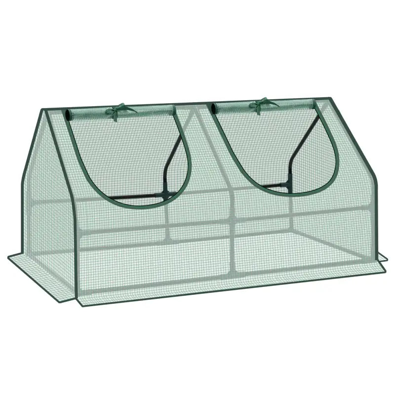 BukkitBow polytunnel tuinkas voor groenten teelt, compact met 2 luiken, winterproof tunnel 120x60x60cm voor tuinier.