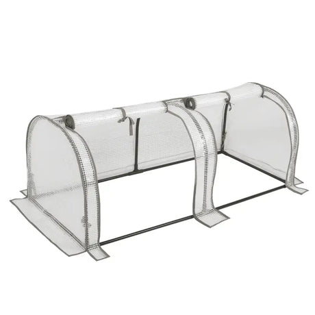 BukkitBow polytunnel tuinkas voor groenten teelt, winterproof, compact met 2 luiken, 130x60x50cm, ideale tuinkas voor tuinieren.
