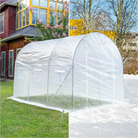 BukkitBow polytunnel tuinkas voor groenten teelt, compact met deur en 6 ramen, 300x200x190 cm, winterproof en geschikt voor tuinbouw
