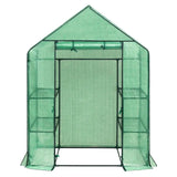 BukkitBow polytunnel tuinkas voor groenten, winterproof, compact met groot luik en drie bloemenplanken, 143x73x195cm