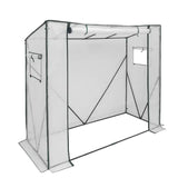 BukkitBow polytunnel tuinkas voor groenten, winterproof, compact met groot luik en drie bloemenplanken, 200x169x77 cm