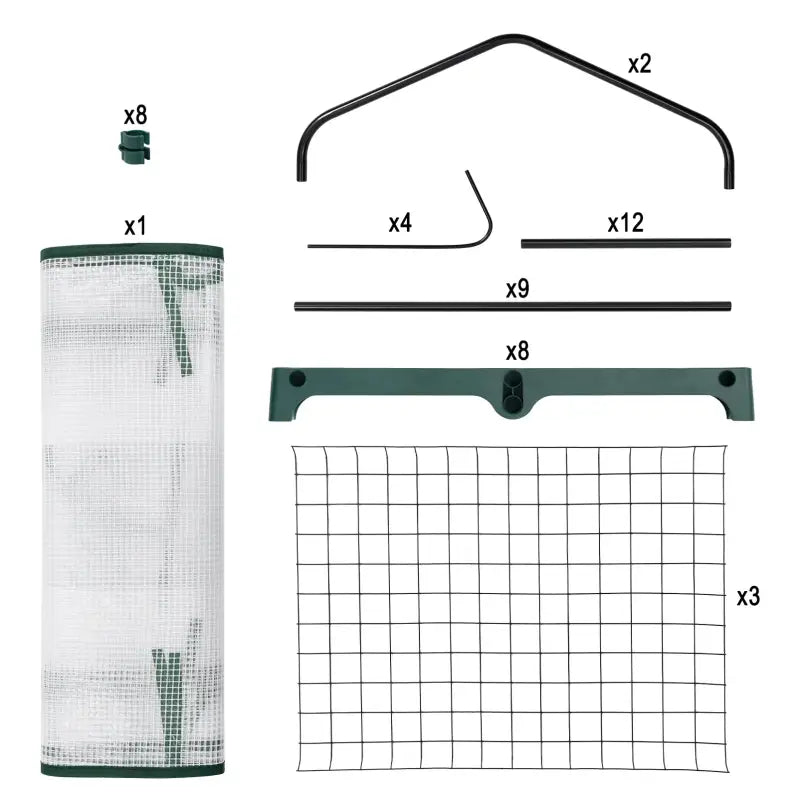 BukkitBow polytunnel tuinkas voor groenten teelt, compact met groot luik en drie bloemenplanken, 69x125x49cm.