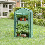 BukkitBow Polytunnel tuinkas voor groenten, compact ontwerp met groot luik en 3 bloemenplanken, winterproof tuinkas 69x125x49cm