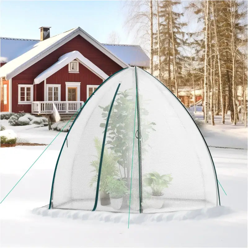 BukkitBow polytunnel tuinkas voor groenten teelt, winterproof, compact met groot luik en raam, afmetingen 240x240x200 cm.