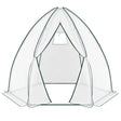 BukkitBow polytunnel tuinkas voor groenteteelt, winterproof, compact met groot luik en raam, afmetingen 240x240x200 cm.