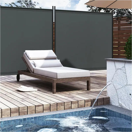 BukkitBow privacyscherm 180x177cm van polyester met stalen frame, waterdicht en zonbestendig voor binnen en buiten.