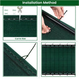 BukkitBow privacyscherm van 180 g/m² zonwering, ademend, waterdicht, op maat knipbaar en eenvoudig te monteren.