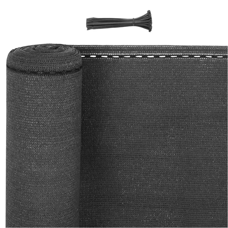 BukkitBow privacy scherm in antraciet, 180 g/m², schaduwend 85%, temperatuurbestendig, inclusief 50 kabelbinders.
