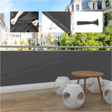 BukkitBow privacy scherm in antraciet, 180g/m², schaduwend 85%, temperatuurbestendig, inclusief 50 kabelbinders.