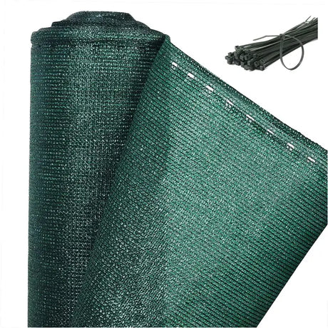 Groene BukkitBow privacyscherm van 150g/m² met 85% schaduwend, temperatuurbestendig en inclusief kabelbinders voor privacy en bescherming